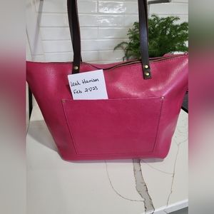 Portland Leather Goods OS zip tote in Hibiscus 🌺